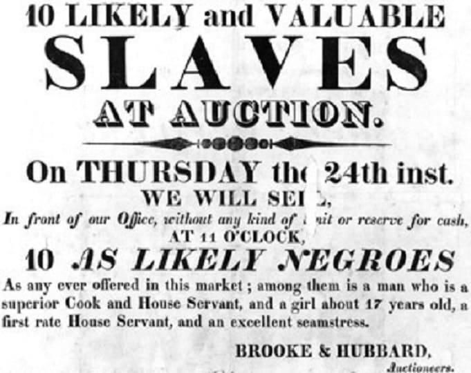 slave auction flyer